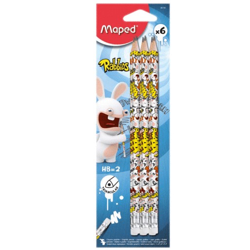 LAPICES GRAFITO RABBIDS B/6