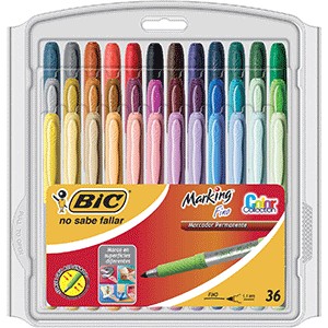 MARCADOR PERMANENTE BIC MARKIT 36 COLORES SURTIDOS