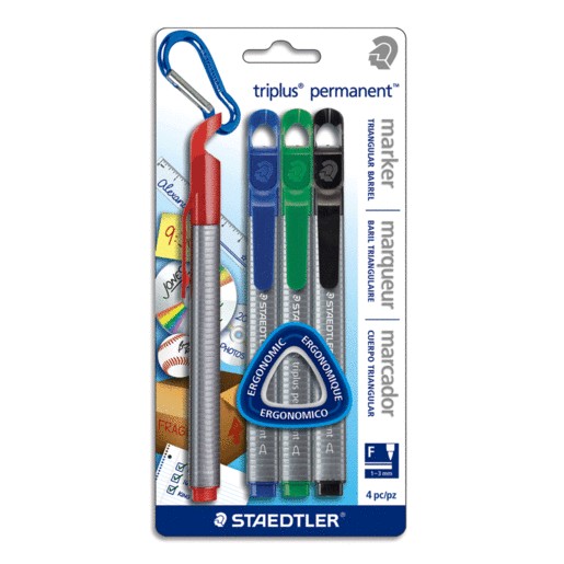 MARCADOR PERMANENTE STAEDTLER FINO 4 PIEZAS