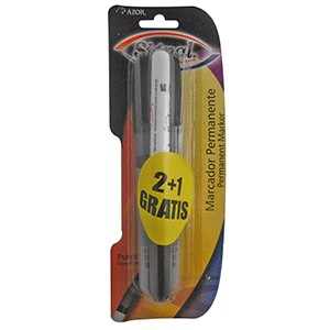 MARCADOR SIGNAL PERMANENTE PUNTO FINO NEGRO 2PIEZA