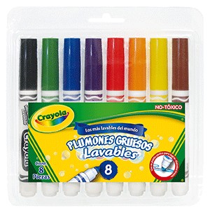 MARCADORES LAVABLES GRUESOS CRAYOLA CON 8 PIEZAS