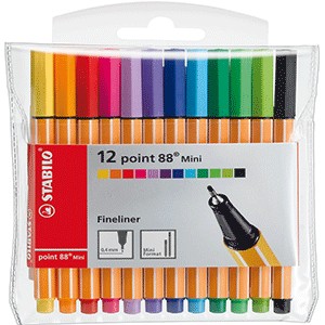 ROTULADOR MINI POINT 88 STABILO ESTUCHE CON 10