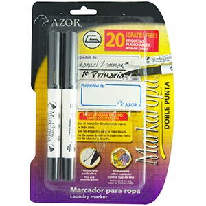 MARCADOR PARA ROPA AZOR COLOR NEGRO CON 2 PIEZAS