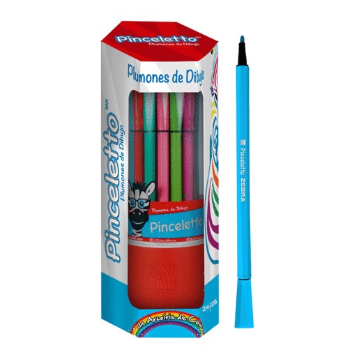 PLUMONES DE DIBUJO ZEBRA PINCELETTO 24 PIEZAS