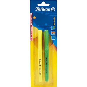 MARCATEXTOS AMARILLO VERDE PUNTA CINCEL 2 PIEZAS