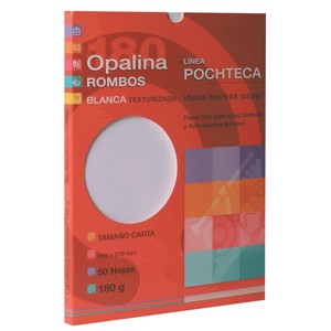 PAPEL OPALINA GOFRADA ROMBOS BLANCO POCHTECA