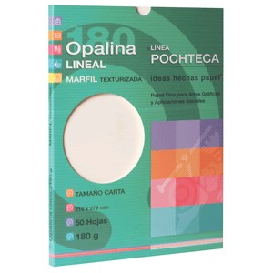 PAPEL OPALINA GOFRADA LINEAL MARFIL CON 50 CARTA