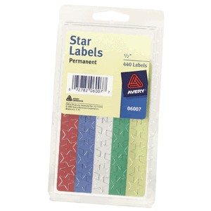 ETIQUETAS DE ESTRELLAS AVERY CON 330 DE COLORES