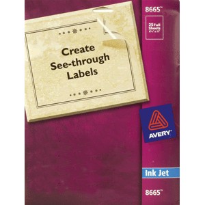 ETIQUETA INKJET AVERY CARTA TRANSPARENTE CON 25 PZ