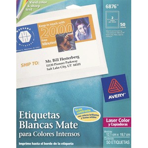 ETIQUETAS LASER AVERY COLOR MATE CON 50