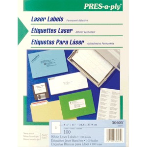 ETIQUETAS LASER PRESS-PLY CARTA AVERY BLANCAS 100
