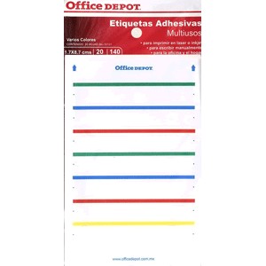 ETIQUETAS RECTANGULARES OFFICE DEPOT CON 140 PIEZA