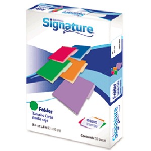 FOLDER CARTA SIGNATURE VERDE CON 50 PIEZAS