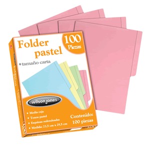 FOLDERS CARTA R WILSON JONES ROSA CON 100 PIEZAS