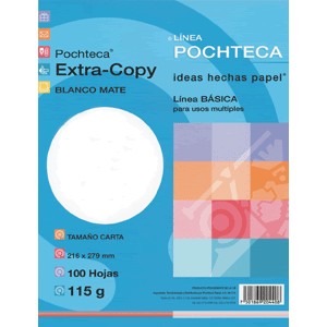PAPEL EXTRA COPY BLANCO MATE CON 100 POCHTECA 115 GR