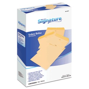 SOBRE DE PAPEL CARTA SIGNATURE CON BROCHE 100 PZ