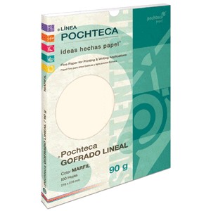 PAPEL GOFRADO LINEAL MARFIL 90 GR CON 100