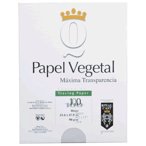 PAPEL VEGETAL CARTA BLANCO 100 HOJAS ROYAL CAST