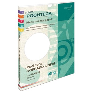 PAPEL GOFRADO LINEAL BLANCO 90 GR CON 100