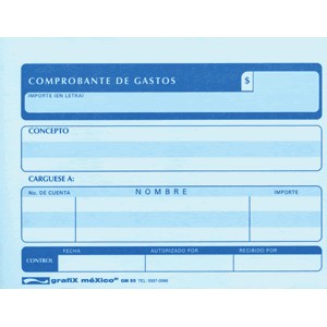 COMPROBANTE DE GASTOS GRAFIX 3 PAQUETES CON 50 PIE