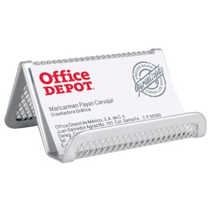 PORTATARJETAS MESH COLOR PLATA OFFICE DEPOT