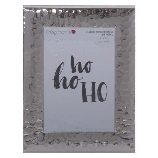 MARCO DE METAL FRAGMENTS PLATA TIPO REPUJADO 4X6