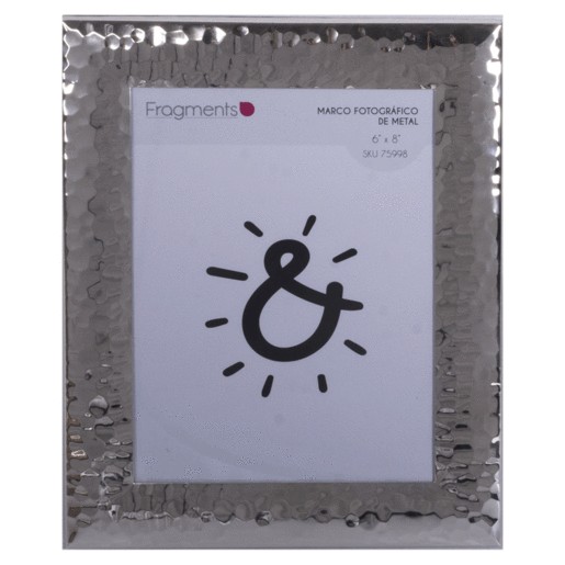 MARCO DE METAL FRAGMENTS PLATA TIPO REPUJADO 6X8
