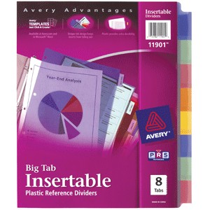 INDICES SEPARADORES 8 DIV WORK SAVER CARTA AVERY