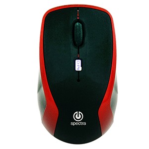 MOUSE INALAMBRICO SPECTRA AJUSTABLE NEGRO CON ROJO