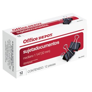 SUJETADOCUMENTOS 1 1/4 (32MM) 12 PK OFFICE DEPOT