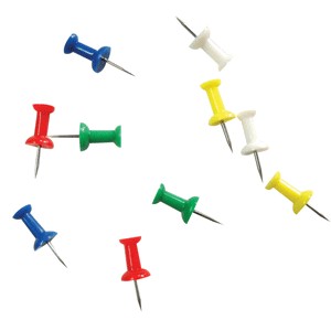 CHINCHETAS DE COLORES SURTIDOS 50 PZAS OD