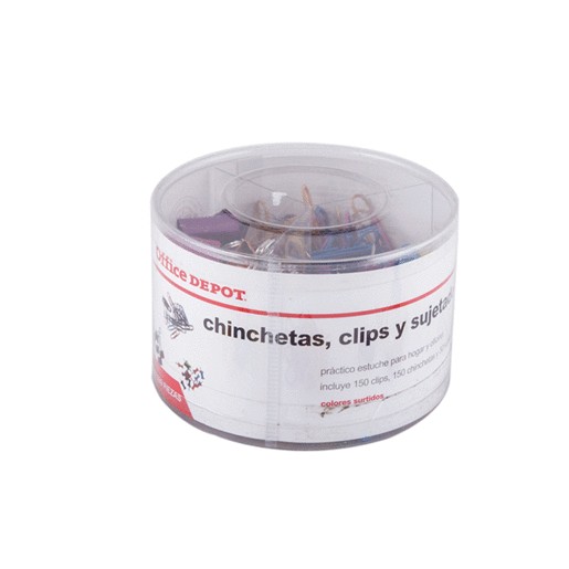 150 CHINCHETAS, 150 CLIPS Y 30 SUJETADOCUMENTOS OD