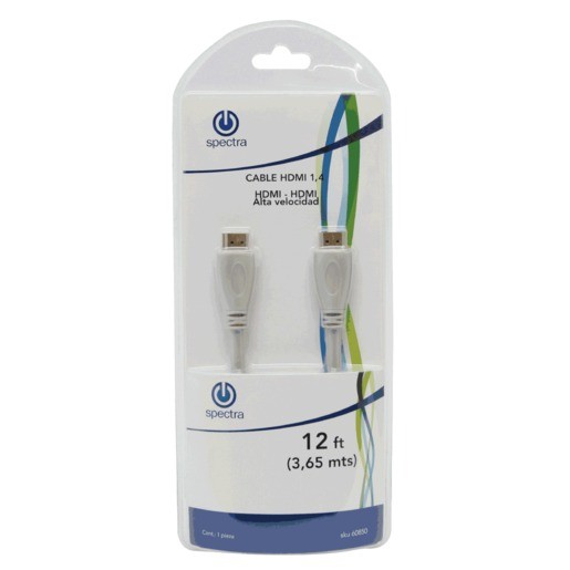 CABLE HDMI SPECTRA (3.65 MTS, PLATA)