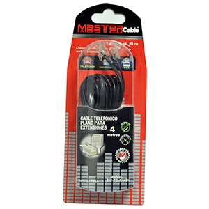 CABLE TELEFONICO MASTER PLANO 4.0 METROS NEGRO