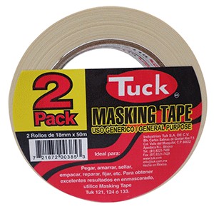 MASKING TAPE TUK 110 USO GENERAL 18MM X 50M PAQ/2