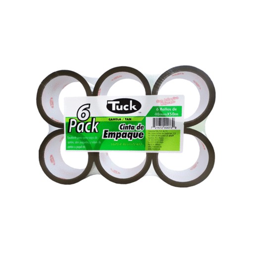 CINTA P/EMPAQUE CANELA TUK 48MM X 50M PAQ/6
