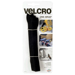 VELCRO TIRAS ONE WRAP 1/2 X 8 NEGRO
