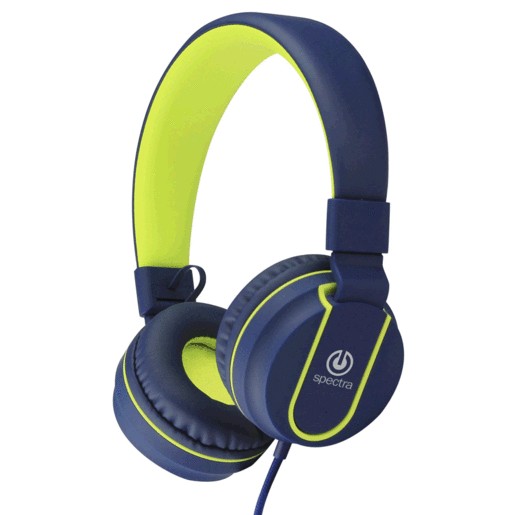 AUDIFONOS ONEAR PARA NINOS COLOR AZUL CON VERDE