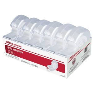 CINTA INVISIBLE OFFICE DEPOT 18X33 CON 6 PIEZAS