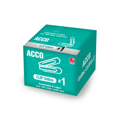 CLIP ACCO GOTICO No1 6 PAQUETES CON 100 PIEZAS C/U