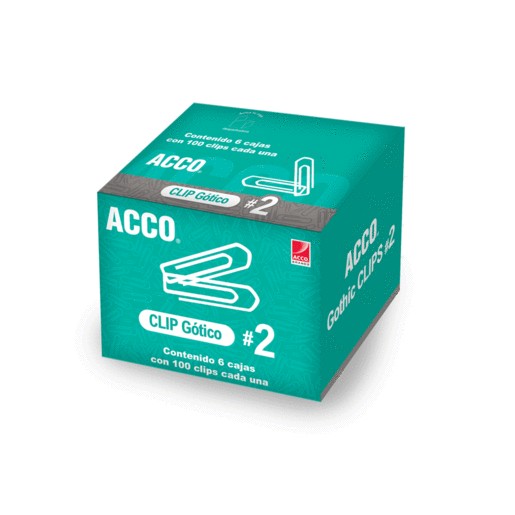 CLIP ACCO GOTICO No2 6 PAQUETES CON 100 PIEZAS