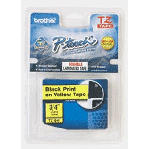 CINTA BROTHER TZ NEGRO/AMARILLO 3/4 18MM