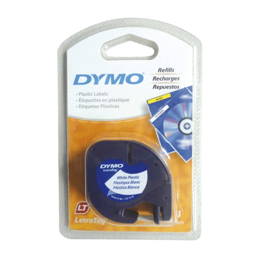 CINTA DYMO LETRATAG NEGRO/BLANCO 12MM