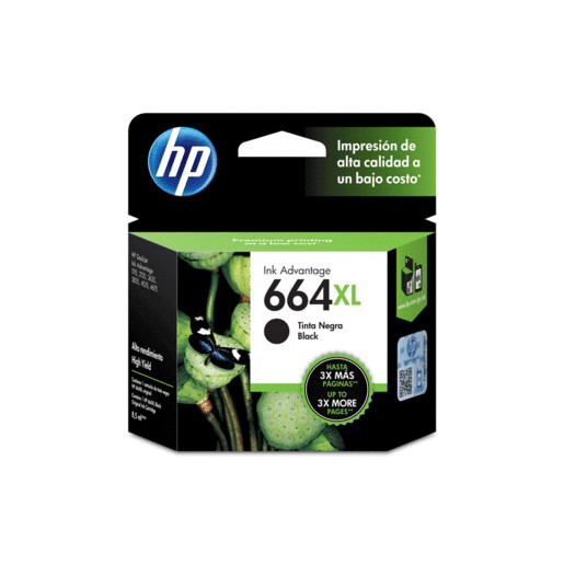CARTUCHO NEGRO DE ALTO RENDIM. HP 664XL (F6V31AL)