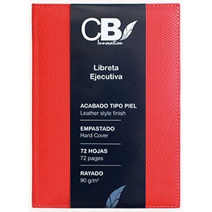 LIBRETA EJECUTIVA 72 HOJAS RAYA ROJA