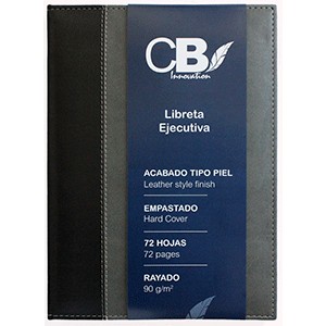 LIBRETA EJECUTIVA 72 HOJAS RAYA GRIS