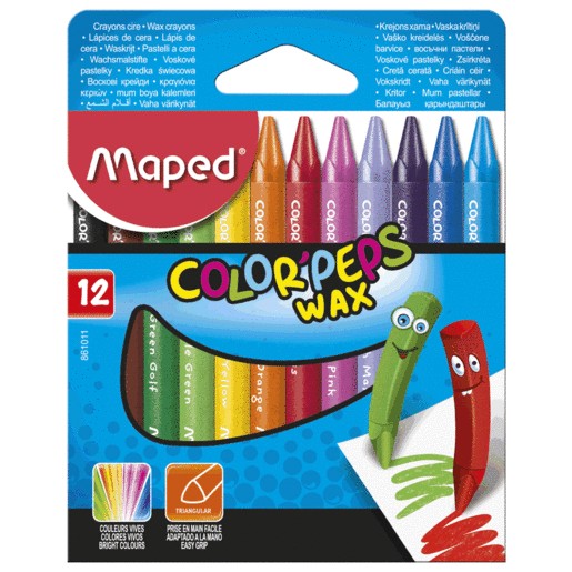 CRAYONES DE CERA COLOR PEPS C/12