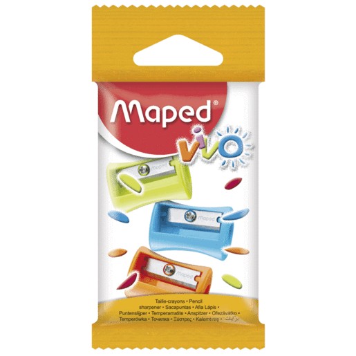 SACAPUNTAS DE PLASTICO VIVO MAPED PAQ/3