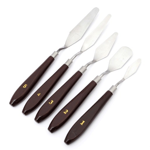 JUEGO ESPATULAS METALICAS CON 5 PIEZAS