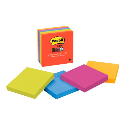 POST-IT SUPER STICKY NEON 3 X 3 PAQ/6